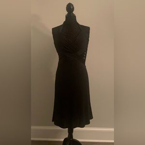 Black halter cocktail dress by lafemme